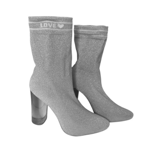 Aldo lovelyy sock  shimmer boots size 8.5 new in the box - Picture 1 of 15